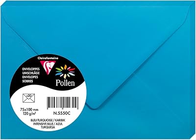 Clairefontaine 5550C Pack of 20 Gummed Envelopes 7.5x10cm 120g/m² Pollen