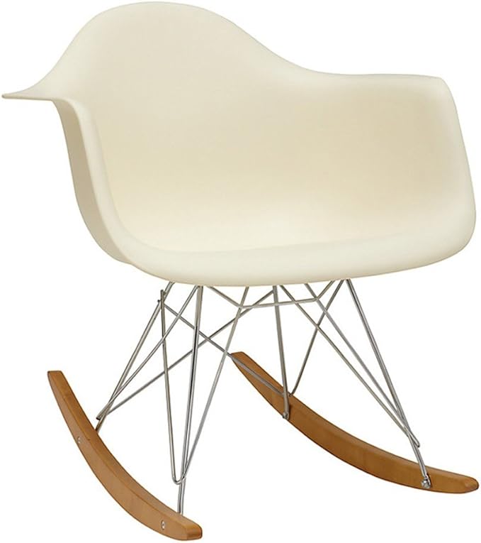 Vitra Sedia A Dondolo Eames Rar Pale Rose Cromo Acero