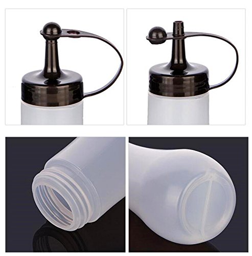 image for Squeeze Condiment Bottles, Rerii [2-Pack] 12.3 Oz Plastic Squeeze Bott