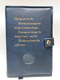 Deluxe Double Alcoholics Anonymous AA Big Book & 12 Steps & 12 Traditions Book Cover Medallion Holder Blue