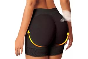 Women's Butt Lifting Shaping Shorts - Invisible Hip Pad Insert Tummy Control Boyshort with Instant Booty Enhancement