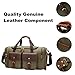 BLUBOON Canvas Duffle Bag Weekender Overnight Travel Tote Bag with Shoe Compartment Oversized Genuine Leather Carry on Bag for Mens and Women (Army Green)