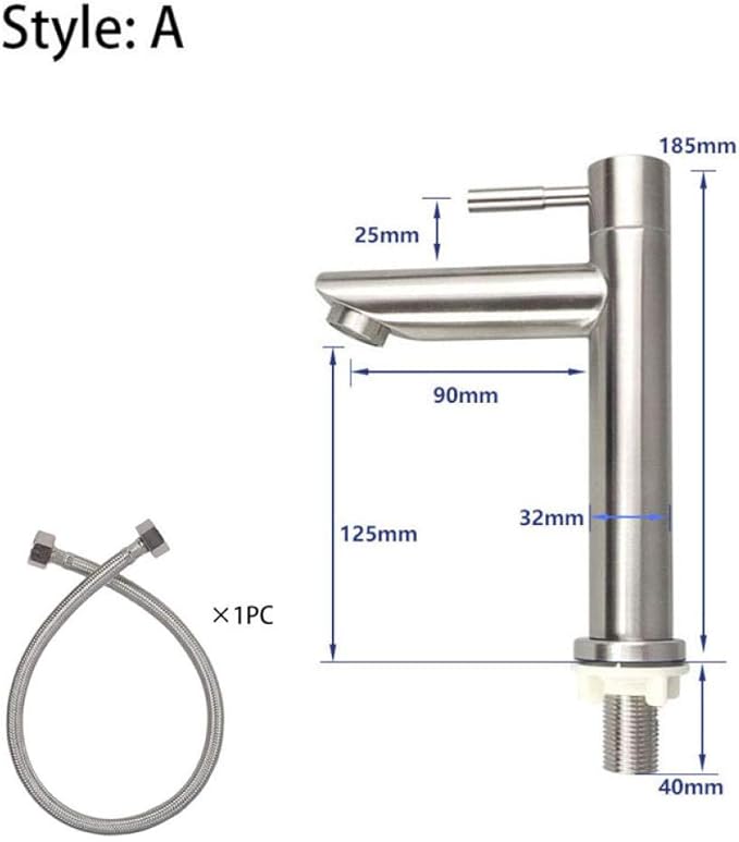 CZOOR Grifo simple de apertura rápida en frío Grifo para baño y cocina