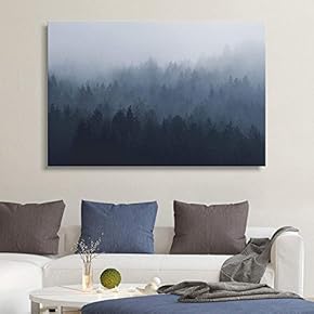 Canvas Wall Art - Pine Forest in The Mist - Giclee Print Gallery Wrap Modern Home Art Ready to Hang - 12x18 inches