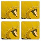 MSD Square Coasters Non-Slip Natural Rubber Desk