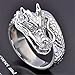 JOVIVI® Stainless Steel Gothic Punk Cool Winding Dragon Mens Biker Ring Gift, Color Silver, US 9-12