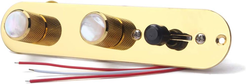 Alnicov Fully Loaded Control Plate Pre-Wired 3-Way Control Plate With Wiring Harness For Fender Tele Telecaster Electric Guitar,Gold