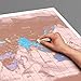 Luckies of London | Scratch Off World Map Rose Gold | Travel Map To Track Travels | World Map Wall Art For Office Decor | Scratch Art For Adults | Travel Journal Alternative | Travel Gifts | Large