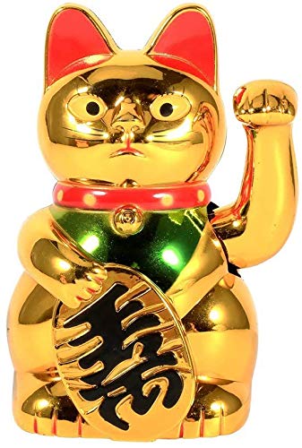 Happy cat, made of ABS plastic, your hand giraffe, gold: symbol of noble and lightness, decoration and gift.