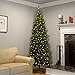 National Tree Company Artificial Pre-Lit Slim Christmas Tree, Green, Kingswood Fir, White Lights, Includes Stand, 7.5 Feet