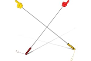 ABOOFAN Telescopic Finger Pointer Sticks 2Pcs Extendable Handheld Red Yellow for Elementary Teaching