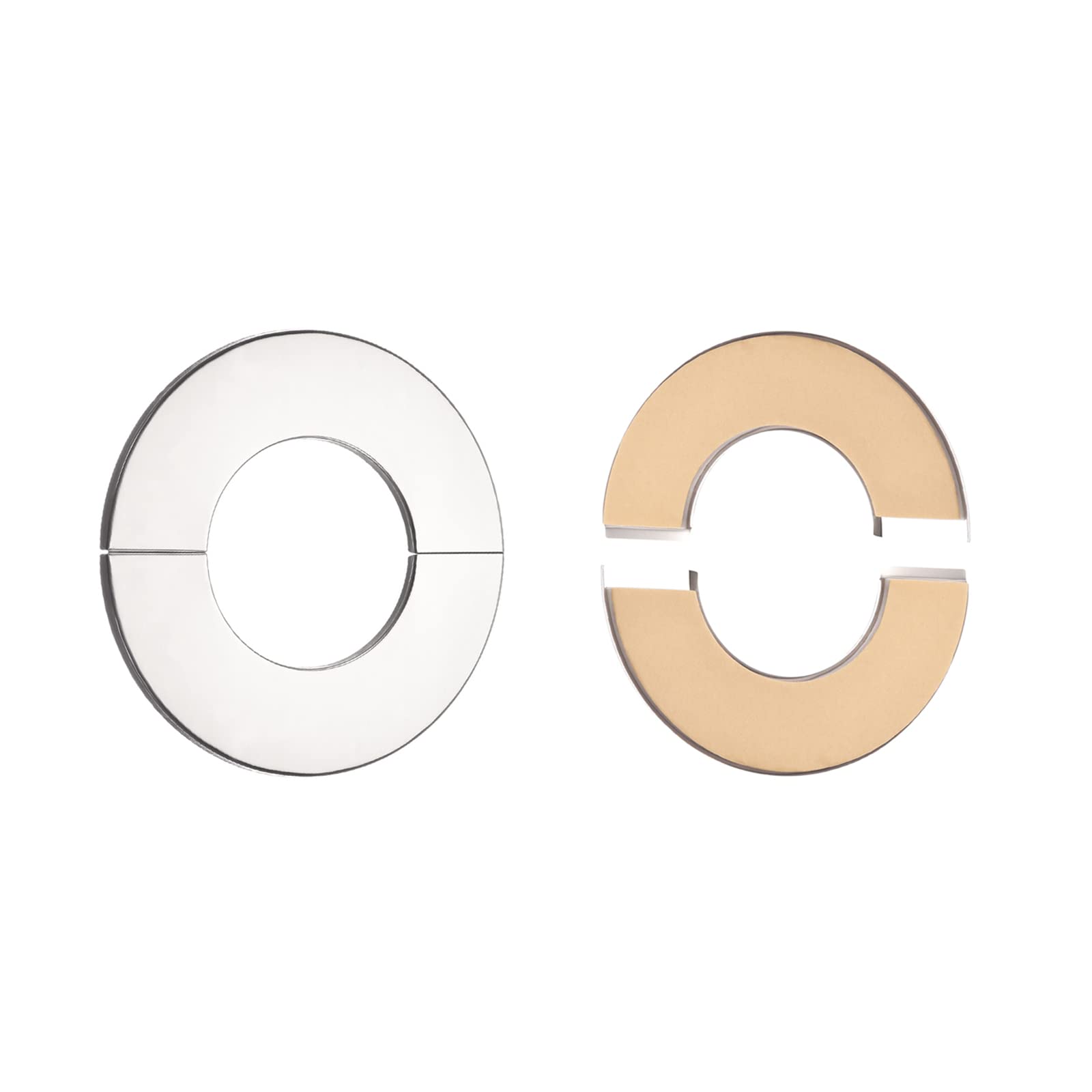 DTGN 140x5mm(DxT) Wall Split Flange - 2Pack - Good for Bathroom Kitchen 70mm Dia Pipe - Stainless Steel Round Escutcheon Plate - Silver Tone