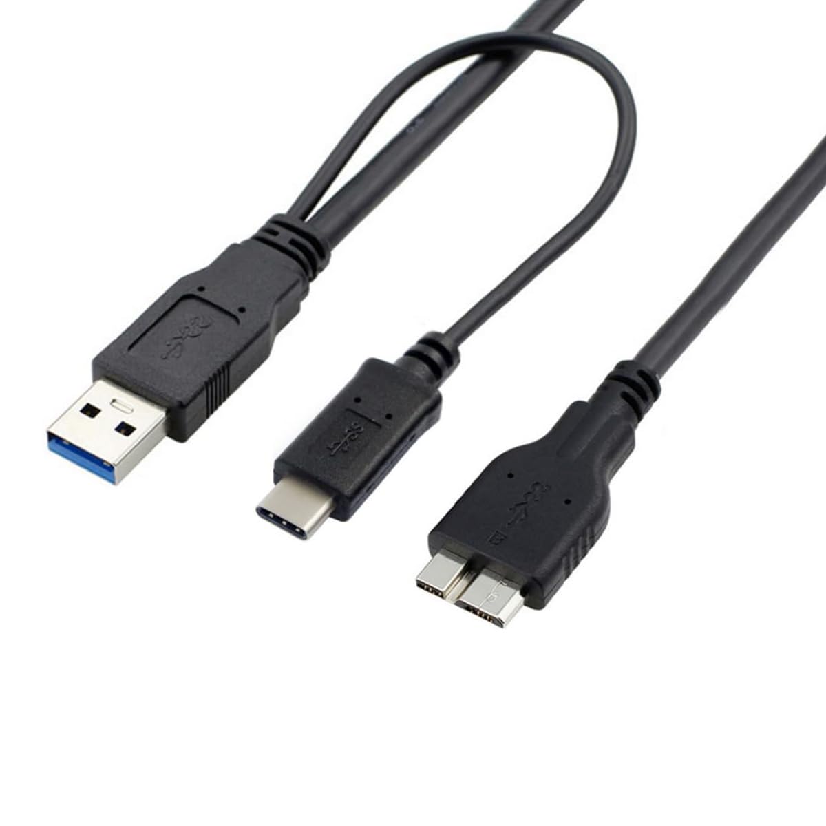 ChenYang CY Type-C USB-C USB 3.1 & USB 3.0 Type-A Host to Micro USB 3.0 Target Combo Data Cable for Disk