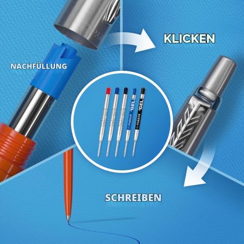 Jotter XL Kugelschreiber | Primrose Matte Blue | Mittlere Spitze | Blaue Tinte | Geschenkbox