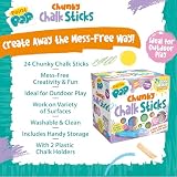 Paint Pop Chunky Chalk Sticks 24 Assorted Colours with Storage Tub view 2