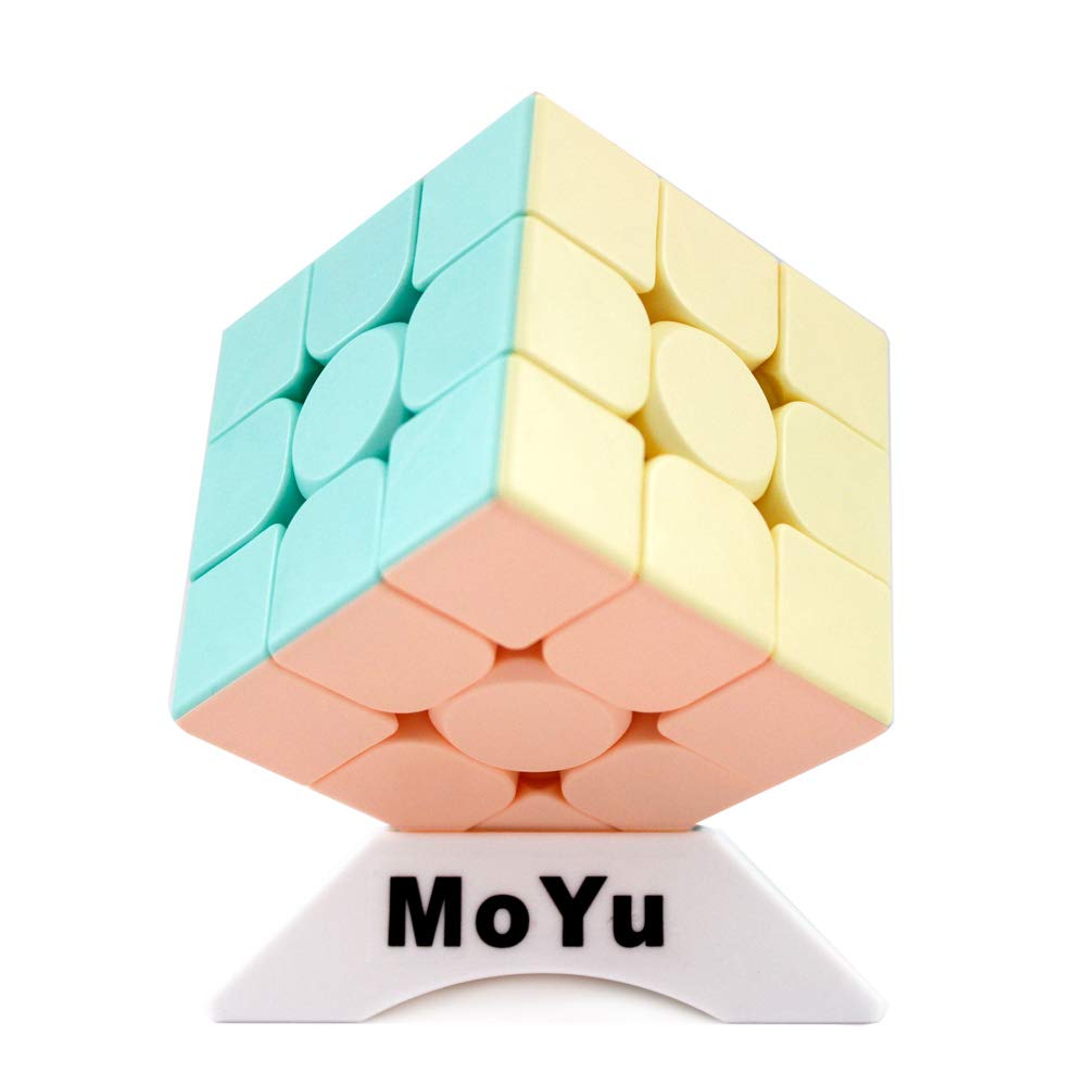 Oostifun MoYu MoFang JiaoShi Meilong3 3x3x3 Cube Bright Pink Stickerless Cubing Classroom Meilong Frosted Surface Puzzle Cubes With One Cube Tripod