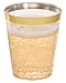 Gold Plastic Clear Cups | 8 oz. 50 Pack | Disposable Party Cups with Gold Rim | Fancy Wedding Tumblers | Elegant Party Supplies & Decorations | Old Fashioned Tumblers [Drinket Collection]