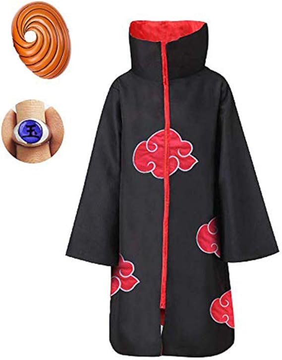 cossun 3Pcs Naruto Akatsuki Tobi Cloak 