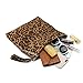 CHARMING TAILOR Leopard Clutch Bag for Women Tassel Foldover Clutch Faux Suede Dressy Purse for Day to Evening (Brown)