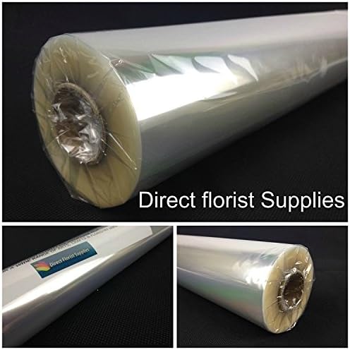 80cm x 50 Meter Christmas Wrapping Clear Cellophane, Film Wrap Rolls Florist Quality Cello Bouquet/Gift/Hamper/Basket Wrapping