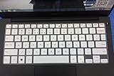 iBenko Ultra Thin Keyboard Silicone Protector Cover Skin for Dell Inspiron 13 7000 Series i7347 i7348 i7352 i7353, Inspiron 15 7000 Seris i7547 i7548, XPS 13-9343(2015 Model)(White)