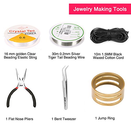 ARTISTORE Jewelry Making Kit 900 Pcs Jewelry Making Supplies Kit Jewelry Findings Kit - Jewelry Repair Tools with Accessories, Beading Wires and Threads-3 Colors, 24 Different Styles Jewelry Findings