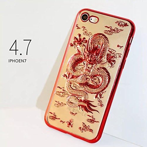 iPhone 8/iPhone 7 Case(4.7inch),Blingy's Cool 3-D Dragon Style Flexible TPU Case for iPhone 8/iPhone 7 (Red)