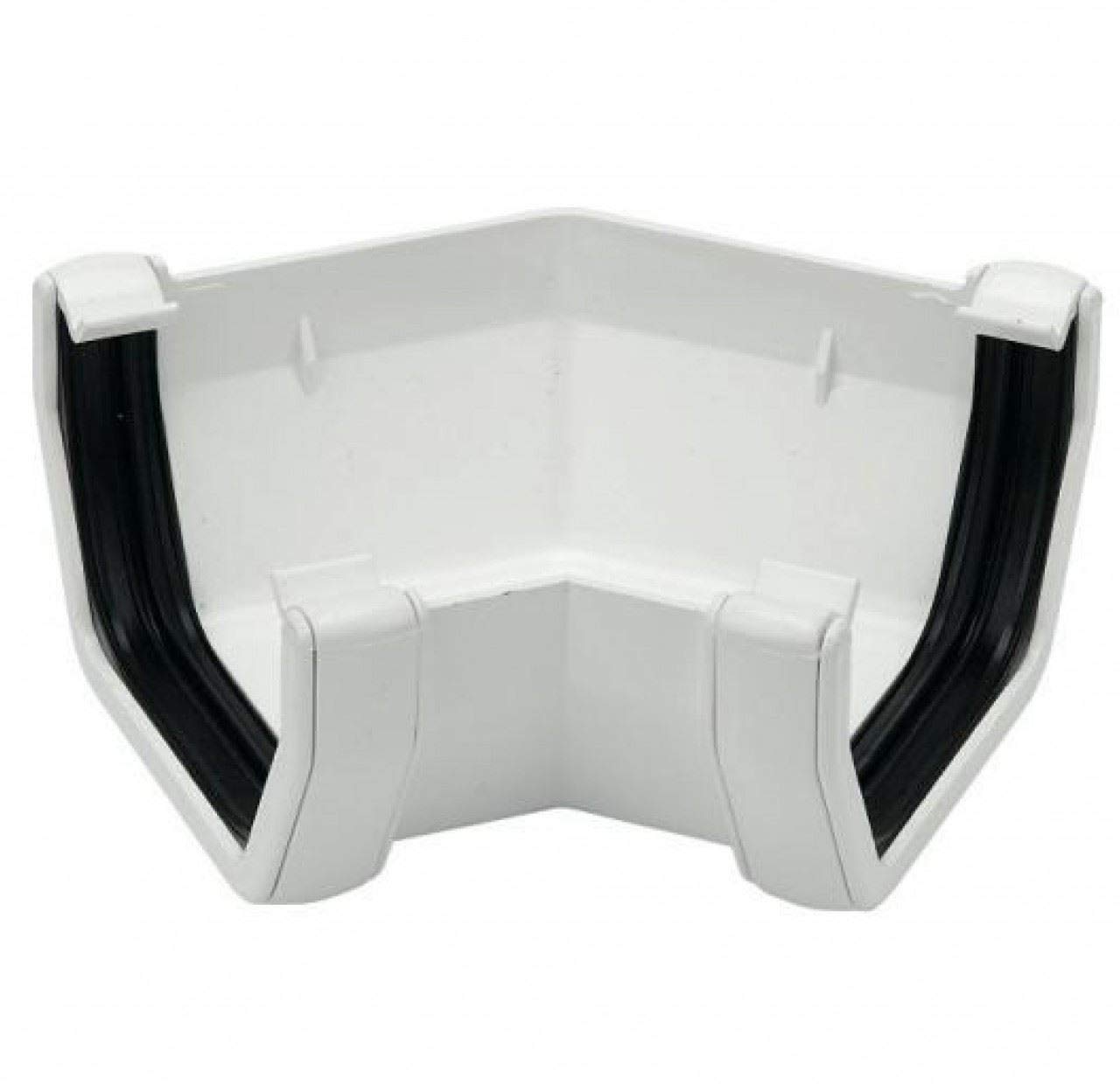 FLOPLAST 114mm Square Gutter135 Degree Angle - White - Pack of 2