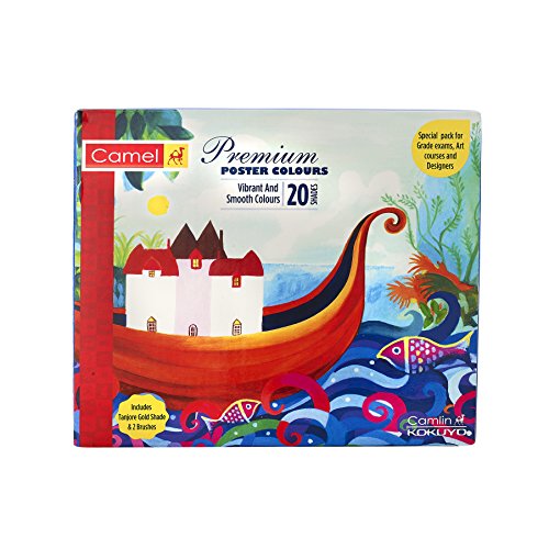 Camlin Kokuyo Premium Poster Color - 15ml Each, 20 Shades