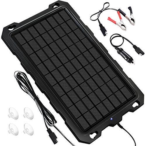 Solar Battery Charger Car, 7.5W 12V Solar Trickle Charger for Car Battery, Portable and Waterproof Solar Battery Maintainer, High conversion single crystal silicon Solar Panel car battery charger - Thumbnail 7