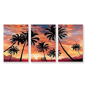 3 Panel The Palm Trees Pictures Home Wall...
