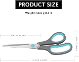 Asdirne Scissors 8" Stainless Steel Blades Soft Grip Handle Blue/Grey view 5