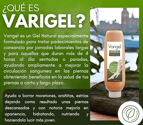 Sin Dolor Gel para Piernas Cansadas y Varices - Varigel 225 gr - Mala circulación y Arañitas - Con Castaño de Indias y Hammamelis