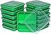 Table to Go 20-Pack Bento Lunch Boxes with Lids (3 Compartment/ 32 oz) | Microwaveable, Dishwasher & Freezer Safe Meal Prep Containers | Reusable Dish Set for Prepping, Portion Control & More (Green)
