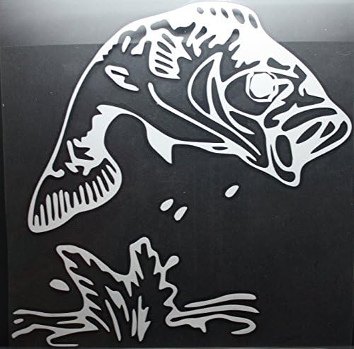BASS JUMPING OUT OF WATER REFLECTIVE CAR / TRUCK / DECAL STICKER WITH ALCOHOL PAD ~ SIZE 10" X 10" ~ MADE OF VINYL