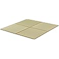 FULI Japanese Square Tatami Rug, Lightweight Igusa Mat (Japanese Rush Grass), Made in Japan (Natural, 4 Pieces)