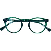 EAREADA Vintage Round Eyeglasses Unisex Handmade Acetate Circle Rim Glasses