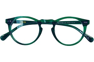 EAREADA Vintage Round Glasses Clear Lens Thick Round Rim Acetate Eyeglasses For Men…