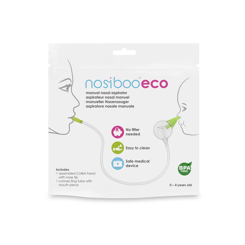 nosiboo Eco Baby Nasal Aspirator/Nose Sucker - Silent, Portable Nose Cleaner - Mouth-Operated Nose Suction Power