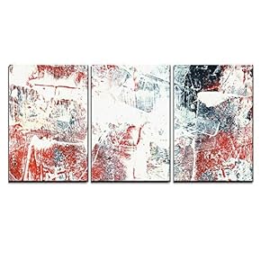 3 Piece Canvas Wall Art - Abstract Watercolor Hand Painted by Me. Nice Background for Your Projects. - Modern Home Art Stretched and Framed Ready to Hang - 16"x24"x3 Panels