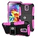 Galaxy S5 Case [Wallet Thin] by Cable And Case, The Best Heavy-Duty Cell Phone Cases for The Galaxy S5. Great Protective Phone Case for Active Men, Women, Girls and Boys. Clip Out Kick-Stand (Pink)