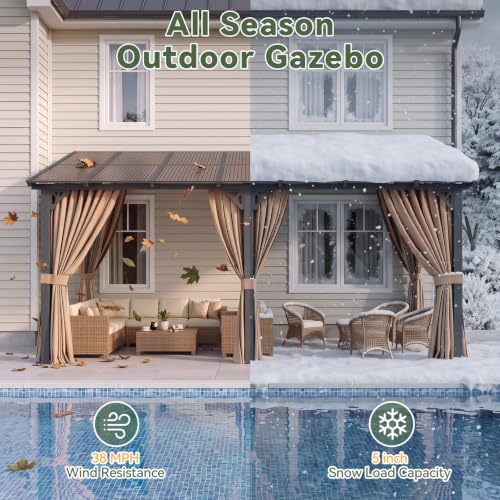 Aoxun 14x10FT Wall Mounted Pergola Review: Lean-To Gazebo with Curtains & Netting image 19