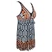 Womens One-Piece Oriental Porcelain Slimming Swimsuit Swimdress, Black, XXL(US 16-18)