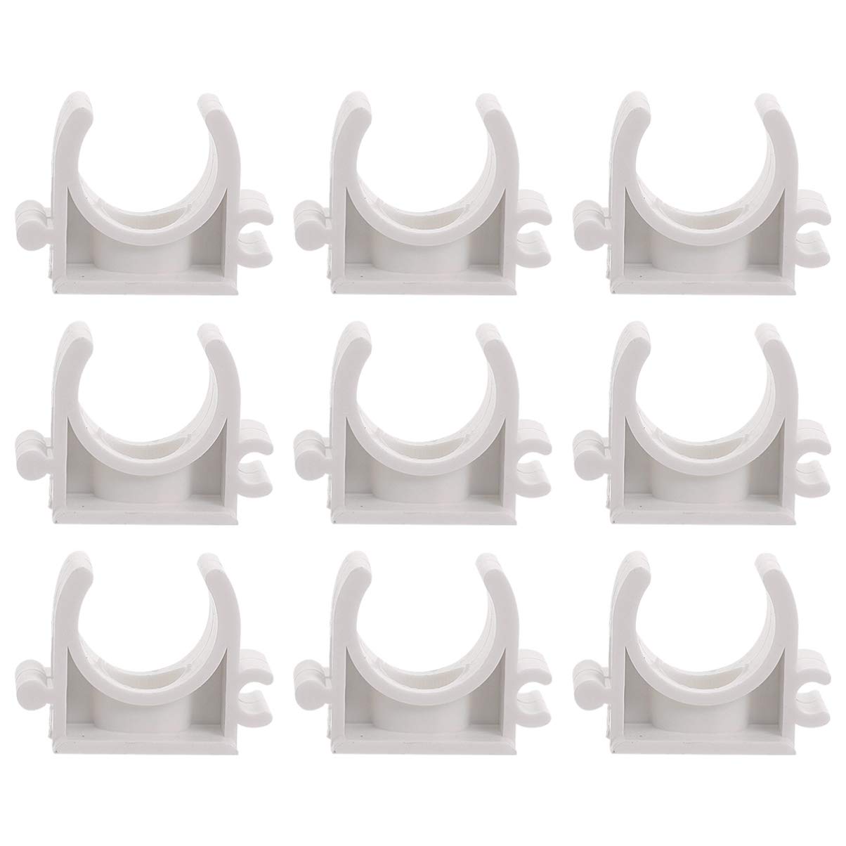 DOITOOL 100pcs PVC Water Clamps, Universal Single Clip, Garden Irrigation Hose Connector, Support Fittings Accessories (20MM, White)
