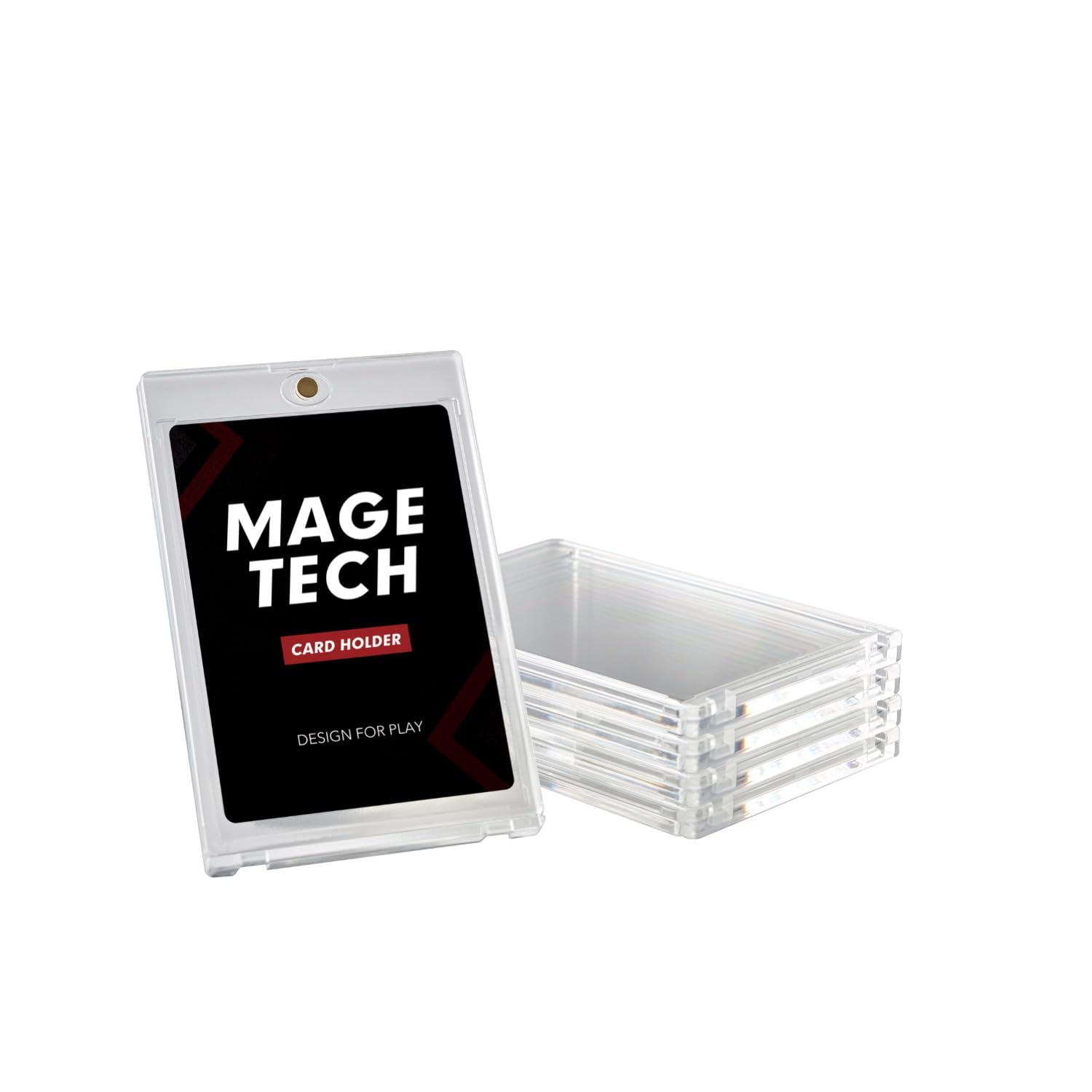 Photo 1 of Mage Tech 35pt Card Holder for TCG Games - Holds Sleeved Cards, UV Protection, Clear Display Case for MTG, PTCG, OPCG, Lorcana & More - Transparent (5ct)