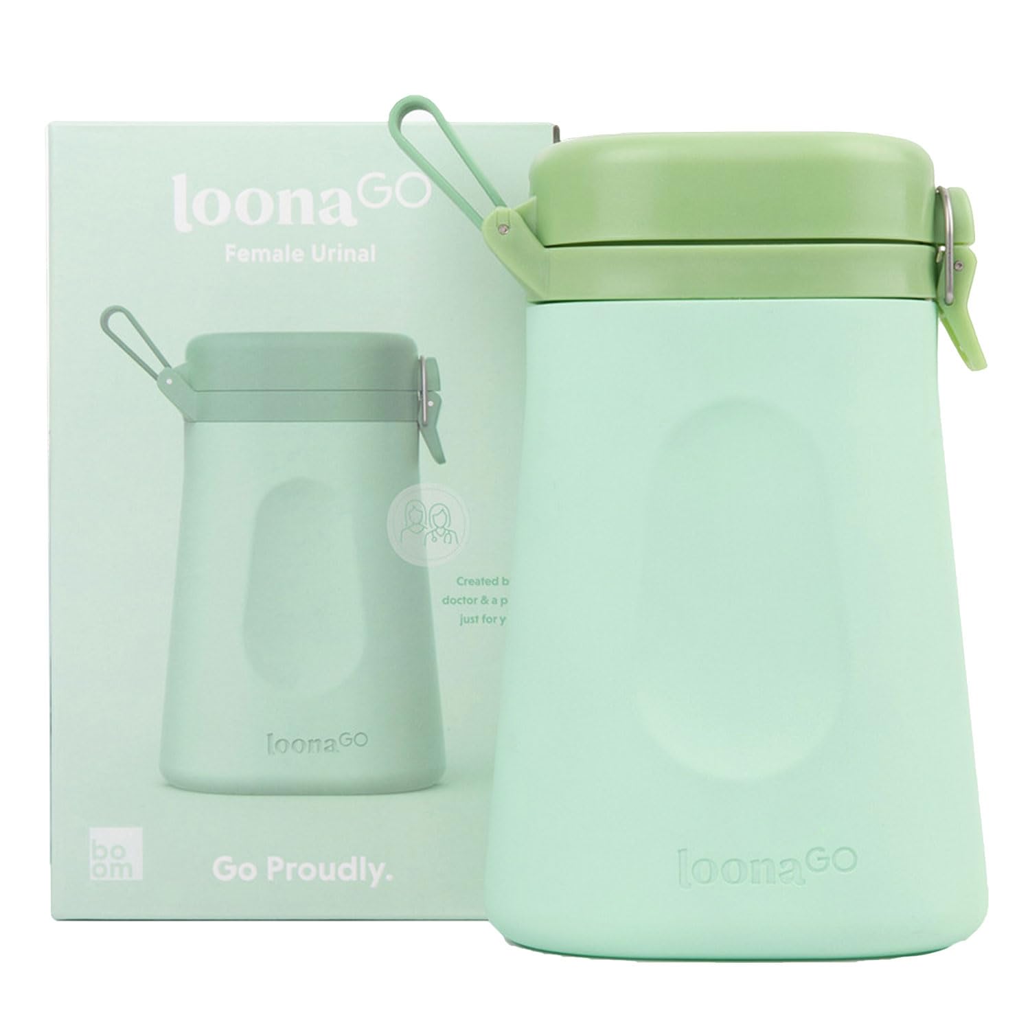 Photo 1 of LoonaGo Female Urinal – Portable, Odor-Blocking, Leakproof Pee Bottle – Discreet Bedside & Travel Toilet for Women - Road Trips, Camping and Post Surgery – FSA/HSA Eligible (Green)