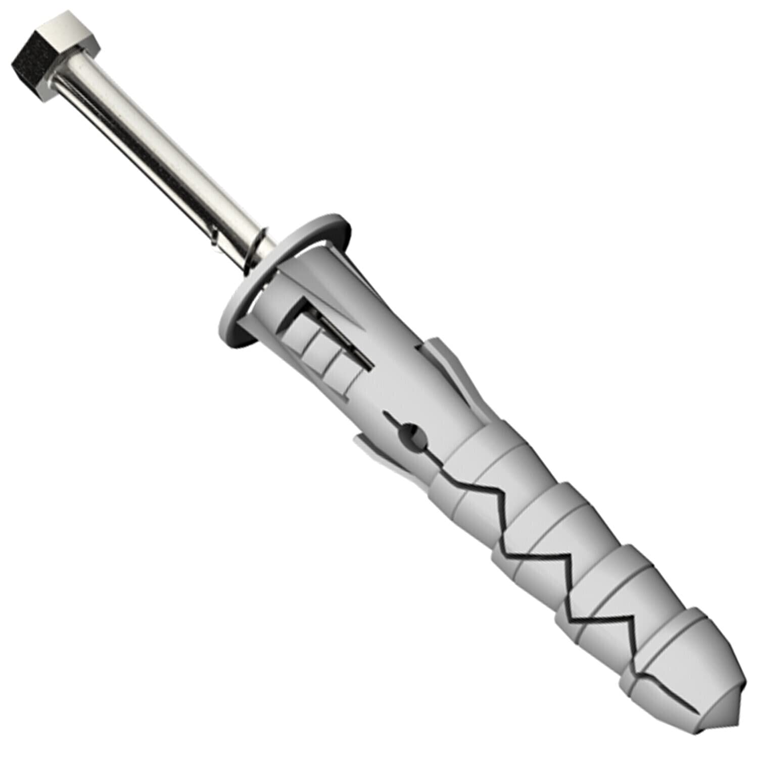 10 x Bolts with M10 x 50mm Plugs Wood Screws Coach Masonry Rawl Anchor Fixings to Concrete, Brick, Wall