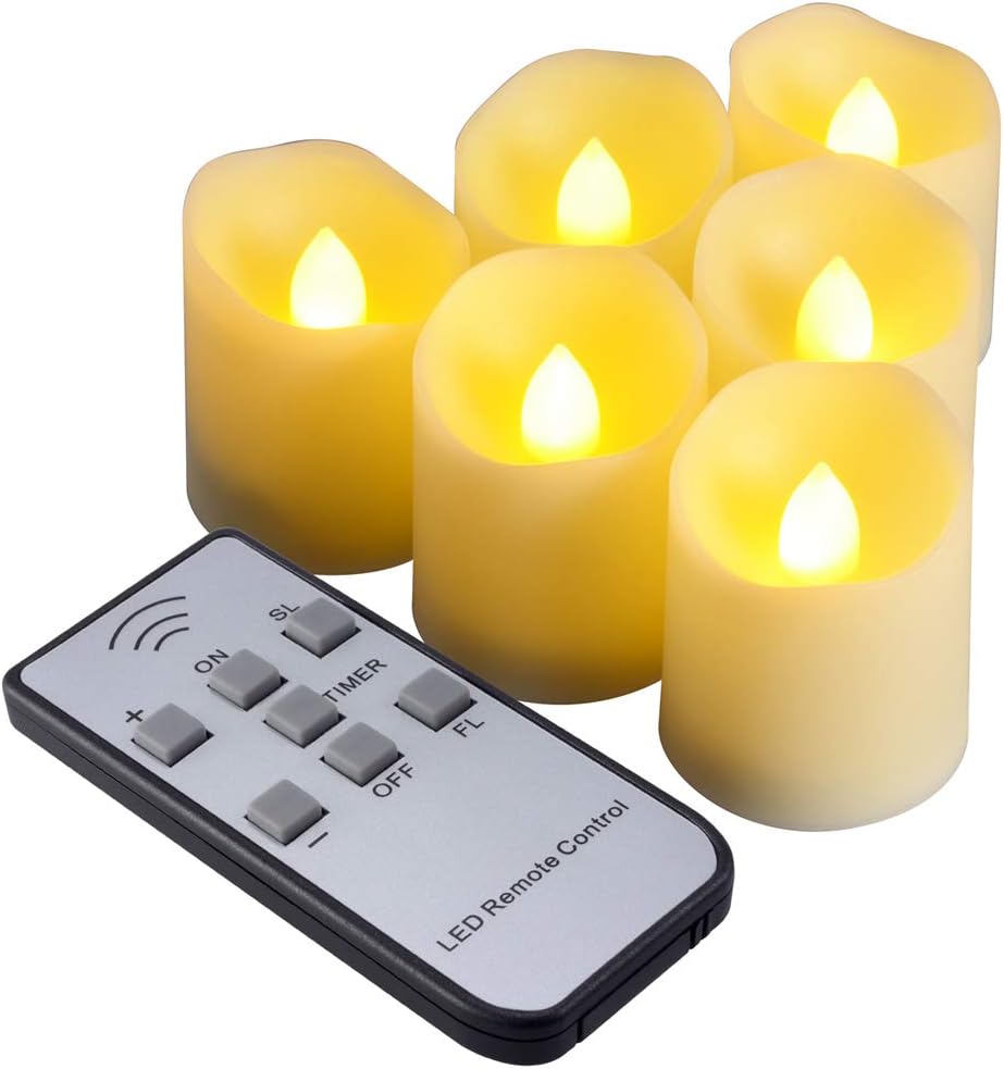 Rhytsing 6er Set LED Kerzen Mit Timer - Wiederaufladbar, Flammenlos & Fernbedienbar