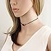 Druzy Charm Leather Cord Choker Necklace 12 inch