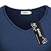Bepei Women Long Sleeve Ruched Empire Line V Neck Casual Office Shirts Blue M